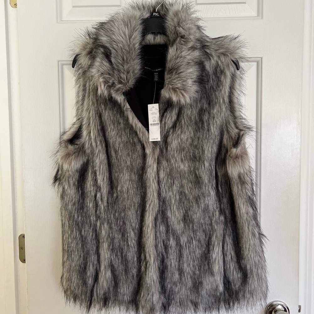 WHBM Faux Fur Vest
